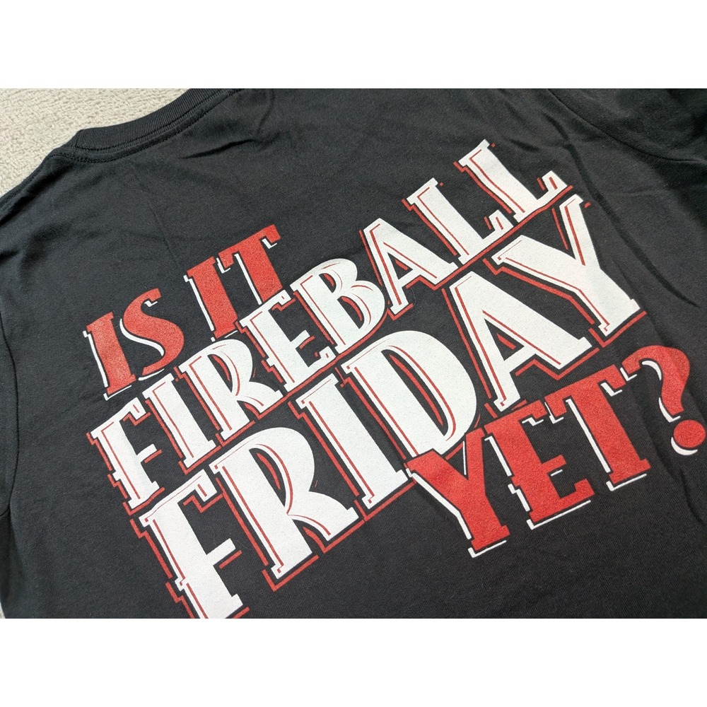 Fireball Whisky Shirt Womens Small Black Is It Fireball Friday Yet Graphic Tee